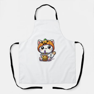 Kawaii Cat Halloween Anime Boba Tea Bubble Milk Te Schort