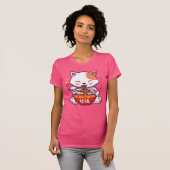Kawaii Cat houdt van Ramen | Ramen van Kat van die T-shirt (Voorkant volledig)