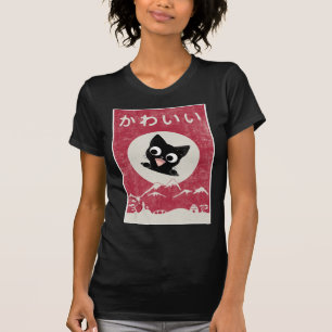 Kawaii Cat Japans zwarte Anime Gift Kinder T-shirt
