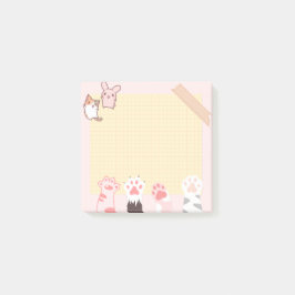 kawaii cat kat pastel pet minnaar meow kitten c.q. post-it® notes