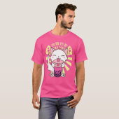 Kawaii Cat Kitten Drink Bubble Boba Tea T-shirt (Voorkant volledig)