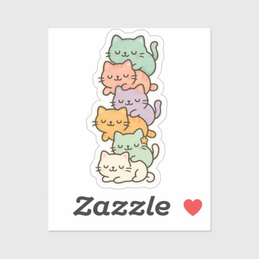Kawaii Cat Mountain pastel Sticker (Vel)