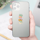 Kawaii Cat Mountain pastel Sticker (Telefoon)