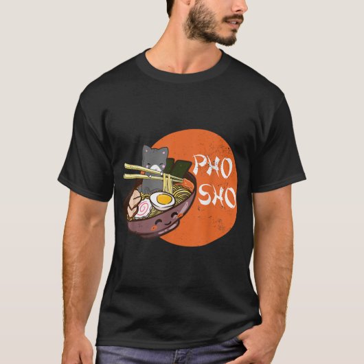  Kawaii Cat Pho Vietnamese Bowl Ramen N T-shirt (Voorkant)