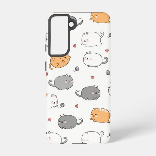 Kawaii Cat Phone Case – Schattige cadeau voor dier Samsung Galaxy Hoesje (Achterkant)