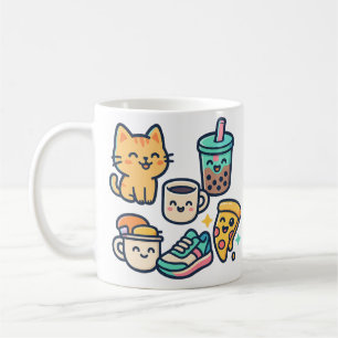 Kawaii Cat Pizza Bubble Thé Café - Cute Mug Desi
