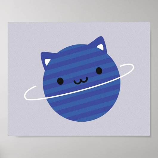 Kawaii Cat Planet in Space Poster (Voorkant)