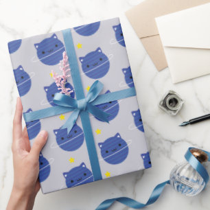 Kawaii Cat Planets in Space Cadeaupapier