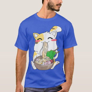 Kawaii Cat Ramen Anime Japans voedsel Gift Boy Gir T-shirt