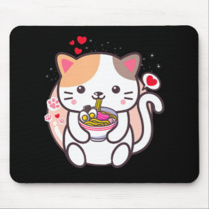 Kawaii Cat Ramen Anime Japanse voedselmeisjes Offi Muismat