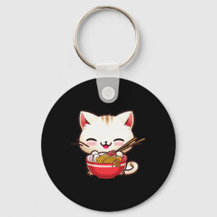 Kawaii Cat Ramen houden van Japans eten Funny Anim Sleutelhanger