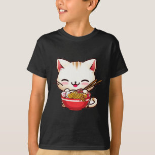 Kawaii Cat Ramen houden van Japans eten Funny Anim T-shirt