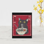 Kawaii Cat Ramen Japans eten Grappige Anime Girls  Kaart (Gele Bloem)