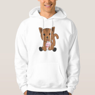 Kawaii Cat Retro Japanse aardbeienmelk Hoodie