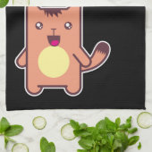 Kawaii cat theedoek (Gevouwen)