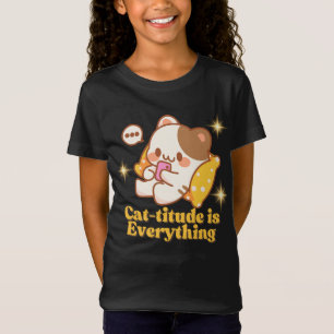 Kawaii Cat-titude Animée Cat Design T-shirt