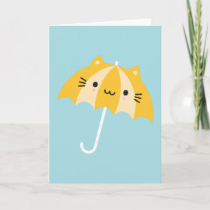 Kawaii Cat Umbrella Kaart