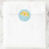 Kawaii Cat Umbrella Ronde Sticker (Tas)