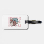 Kawaii Cat with Chocolate Milk – Japanese Pop Art Bagagelabel (Achterkant horizontaal)