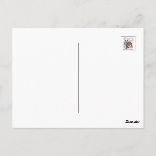 Kawaii Cat with Chocolate Milk – Japanese Pop Art Briefkaart (Achterkant)