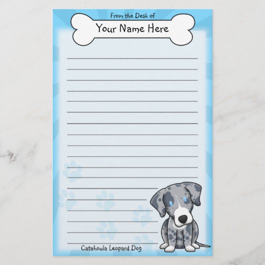 Kawaii Catahoula Leopard Dog Stationery Briefpapier (Voorkant)