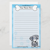 Kawaii Catahoula Leopard Dog Stationery Briefpapier (Voorkant / Achterkant)