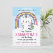 Kawaii Catcorn Cat Unicorn Party Kaart (Staand voorkant)
