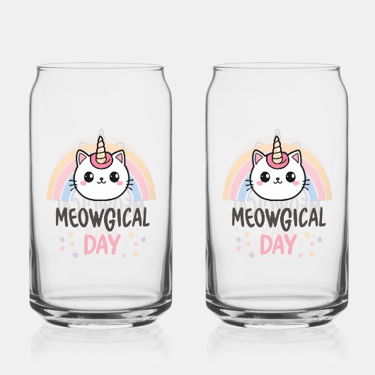 Kawaii Caticorn with Pastel Rainbow (Verso)