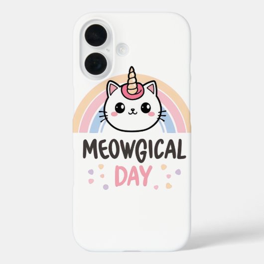 Kawaii Caticorn with Pastel Rainbow Case-Mate iPhone Case (Achterkant)