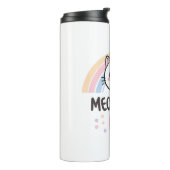 Kawaii Caticorn with Pastel Rainbow Thermosbeker (Gedraaid links)