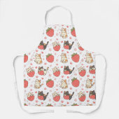 Kawaii Cats and Strawberries Apron Schort (Voorkant)