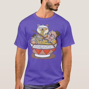 Kawaii Cats Anime Japanse ramen Noodles T-shirt