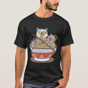 Kawaii Cats Anime Japanse ramen Noodles T-shirt