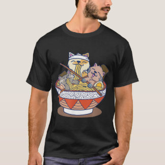Kawaii Cats Anime Japanse ramen Noodles T-shirt