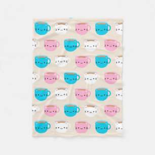 Kawaii Cats Cup Fleece Deken