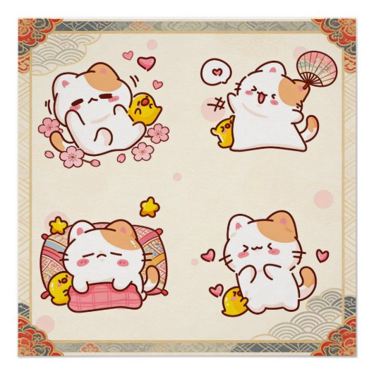 kawaii cats perfect poster (Voorkant)