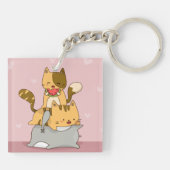 Kawaii Cats Sleutelhanger (Achterkant)