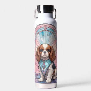 Kawaii Cavalier King Charles Pastel Glas in lood Waterfles