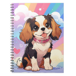 Kawaii Cavalier King Charles Pastel Rainbow Notitieboek