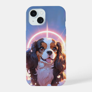Kawaii Cavalier King Charles Pastel Rainbow sky iPhone 15 Hoesje