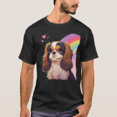 Kawaii Cavalier King Charles Pastel Rainbow sky T-shirt (Voorkant)