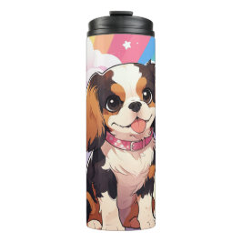 Kawaii Cavalier King Charles Pastel Rainbow Thermosbeker