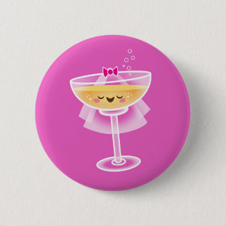 Kawaii Champagne Bride Ronde Button 5,7 Cm