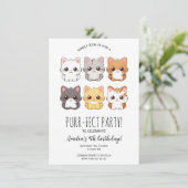 kawaii Chats Invitation de fête d'anniversaire pou (Debout devant)