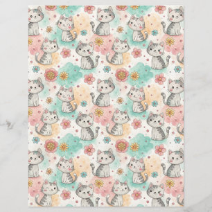 Kawaii chats kitty motif papier à gratter