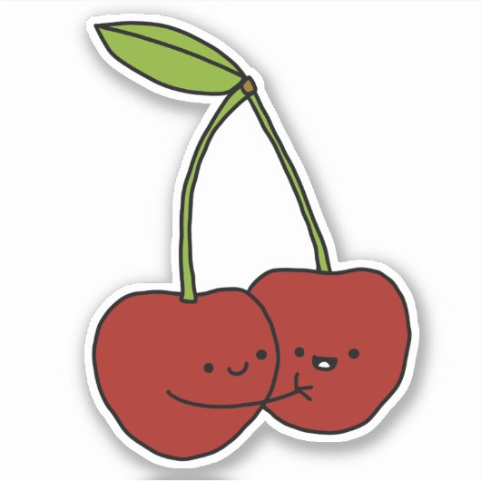 Kawaii Cherries Sticker (Voorkant)