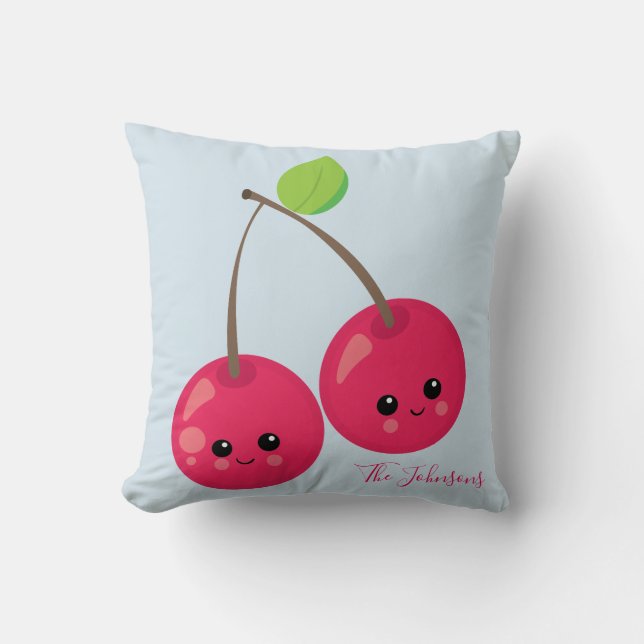 Kawaii Cherry Charm Kussen (Voorkant)
