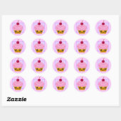 Kawaii Cherry Cupcake Ronde Sticker (Vel)