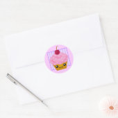 Kawaii Cherry Cupcake Ronde Sticker (Envelop)