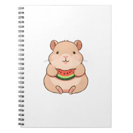 Kawaii Chibi Capybara Eet Schijf Watermeloen Notitieboek